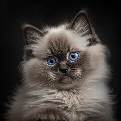 Fototapeta premium closeup portrait of aragdoll kitten