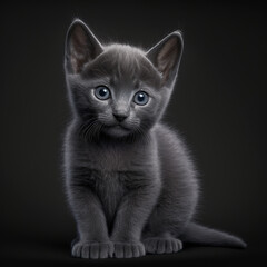 Obraz premium closeup portrait of a russian blue kitten
