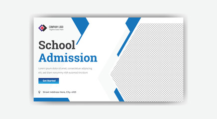 School admission YouTube thumbnail template design 