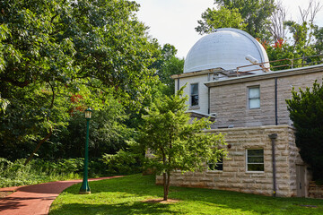 Campus Observatory building in forest of Indiana University
