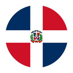 Dominican Republic Flat Rounded Flag with Transparent Background - obrazy, fototapety, plakaty