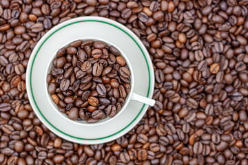 coffee beans in a cup