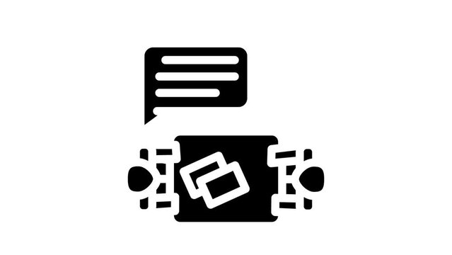 discussion customer testimonial glyph icon animation
