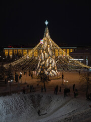 christmas tree at night