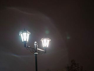 street light in the night