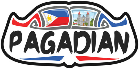 Pagadian Philippines Flag Travel Souvenir Sticker Skyline Landmark Logo Badge Stamp Seal Emblem Coat of Arms Vector Illustration SVG EPS