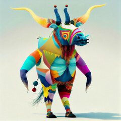 Generative AI abstract render of an anthropomorphic fantasy creature
