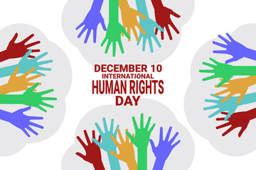 Fototapeta na wymiar December 10, International human rights day vector illustration. Suitable for greeting card, poster and banner.