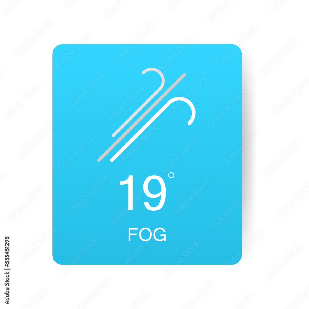 Wall mural fog weather. card for a weather widget. designed in vector isolated on white background. vector illu