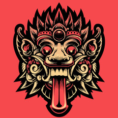illustration of barong bali, which can drive away evil spirits	
