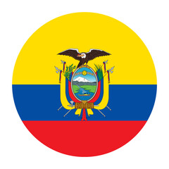 Ecuador Flat Rounded Flag with Transparent Background