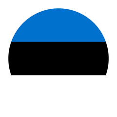 Estonia Flat Rounded Flag with Transparent Background - obrazy, fototapety, plakaty