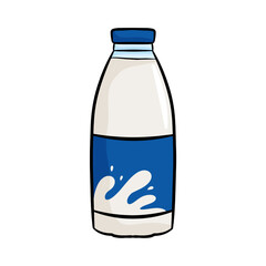 Outline bottle of milk with cap
