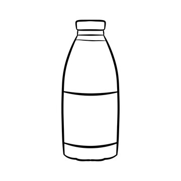recommend clip art: Bottle of milk contour vector illustration