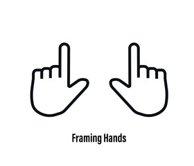 framing hands. Isolated on white. Photo Frame Hands. Man-made photo sign. vector illustration.
