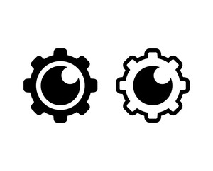 Gear eye sign symbol. Illustration vector