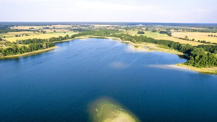 Drone view of the beautiful summer landscape.