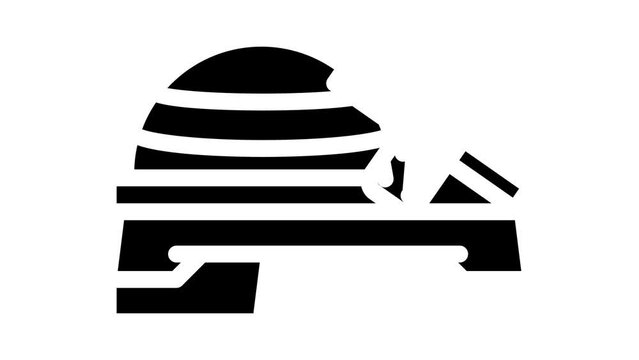 equipment for fitness exercising glyph icon animation