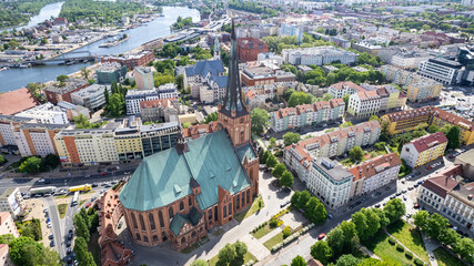 Szczecin - the old town from the bird's eye view.