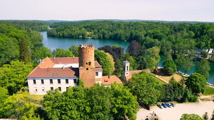 Scenic view of beautiful historical landscape. Travel concept, Łagów in Poland