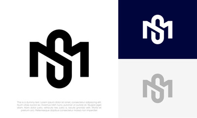 letter SM or MS initial logo design vector	