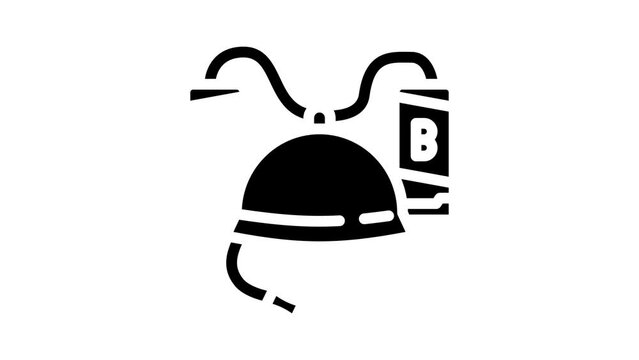 helmet with beer glyph icon animation
