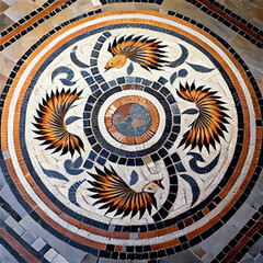 Obraz premium ancient marble roman style mosaic ideal for backgrounds and textures
