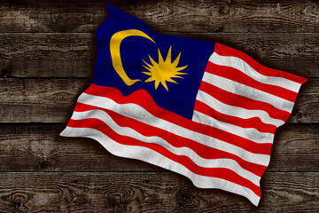 Obraz premium National flag of Malaysia. Background with flag of Malaysia