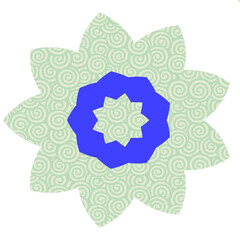 flower vector with colors green and blue 