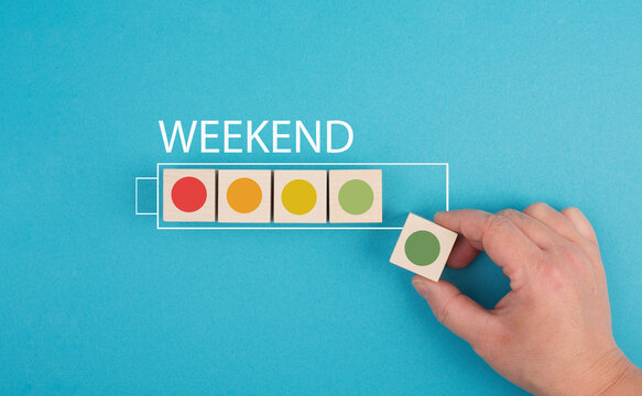 Weekend loading, recover and relax form working week, planning a trip for the weekend, lifestyle concept
