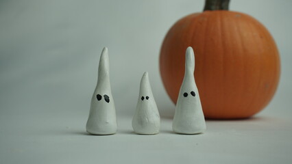 halloween pumpkin on white