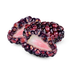 Fresh Blackberry isolated on transparent background (.PNG)