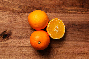 oranges on wood