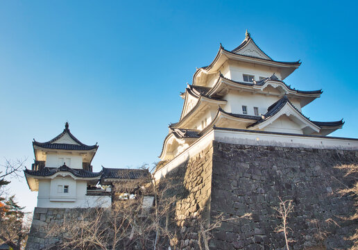 Japanese Castle, Iga Ueno with Fortress and Stone Walls in Japan