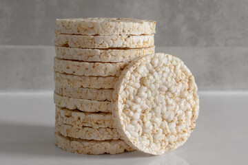 round light puffed rice cakes on the table