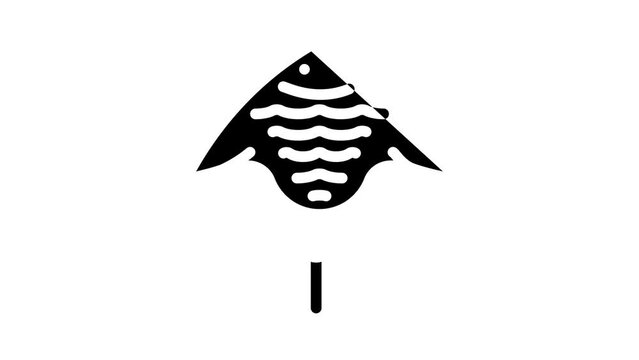 fish from kite glyph icon animation