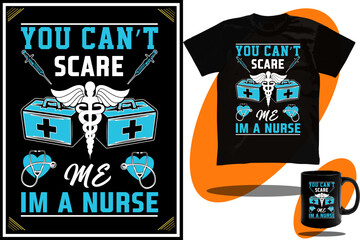 Nurse T shirt design and mug design and vector 