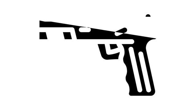 pistol gun glyph icon animation