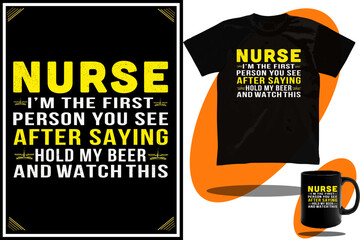 Nurse T shirt design and mug design and vector 