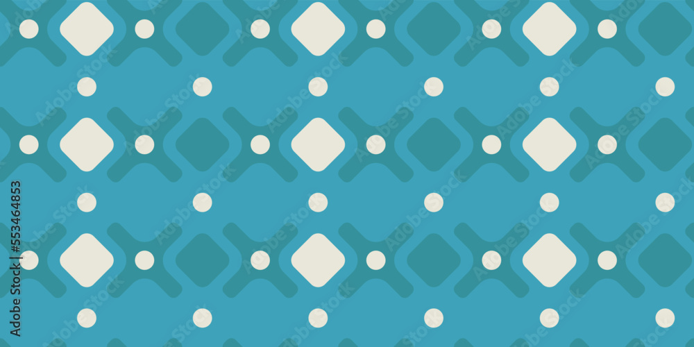 Poster blue and gray diamonds match with polka dots and crosses. vector decor and print, stylish design of 