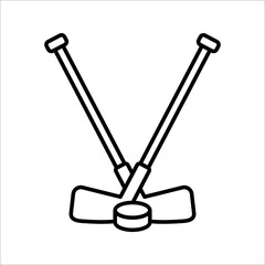 hockey icon illustration isolated vector sign symbol on white background. EPS 10