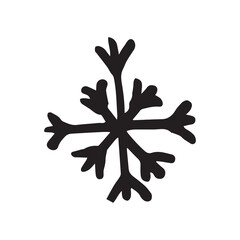 Doodle Illustration of a snowflake on white background