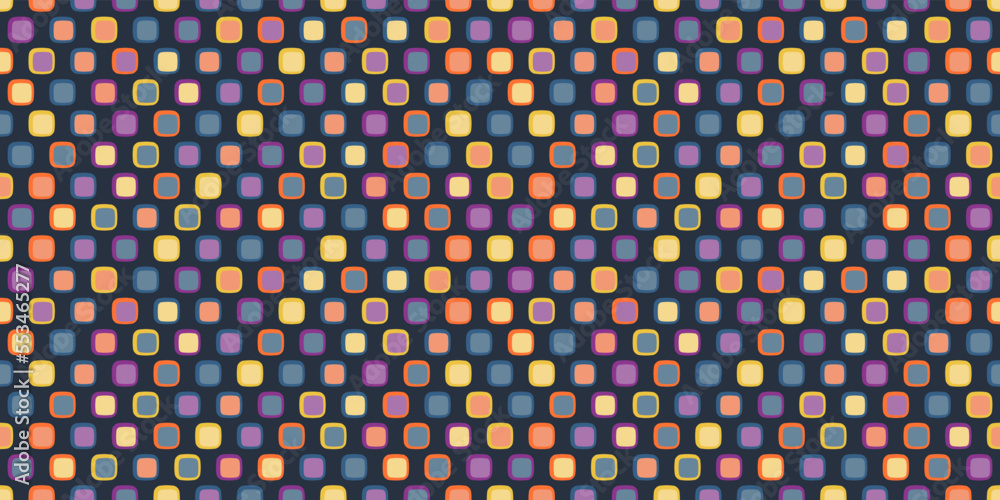 Poster colored rounded tiles arranged in the form of honeycombs. colorful shapes fill the background textur