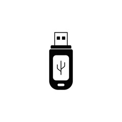 USB Bluetooth icon in black flat glyph, filled style isolated on white background