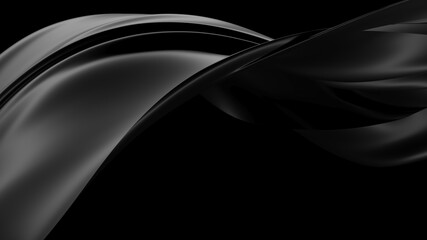 Abstract black flying fabric . Design element