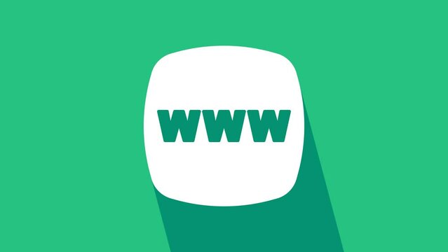 White Website template icon isolated on green background. Internet communication protocol. 4K Video motion graphic animation