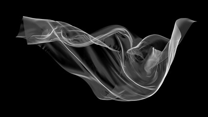 Fototapeta premium White fabric textile on wind. cloth fluttering