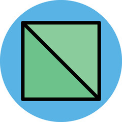 Half Shape Vector Icon
