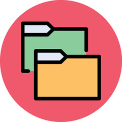 Dual Folder Vector Icon
