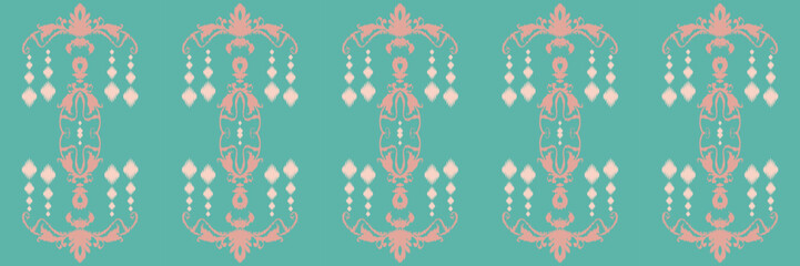 Ikkat or ikat flowers batik textile seamless pattern digital vector design for Print saree Kurti Borneo Fabric border brush symbols swatches designer